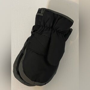 Black and Gray Winter Mittens for Kids one size fits smaller kids